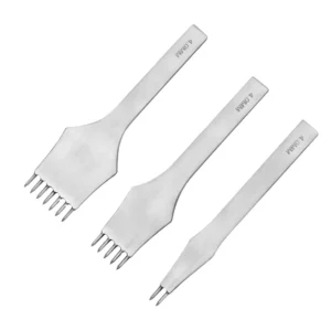 3mm 4mm 5mm Prong Punch Leather Craft Punching Round Pricking Iron Chisel
