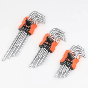 3mm 6mm 6.5mm Zinc Plated Allen Wrench Set 9pc Long Arm Hex Key Set Chrome Vanadium Alloy Steel ( Universal Hex Key