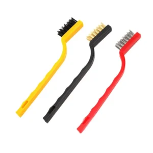 3pcs Mini Wire Brushes Set With Plastic Handle
