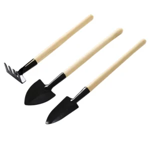 3pcs Set Mini Gardening Potting Tools Wooden Handle Shovel Rake Shovel Plant Bonsai Tools