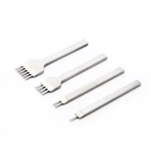 4 PCS Leather Stitching Punch Leather Hole Punch 1 2 4 6 DIY Diamond Lacing Chisel Set Stainless Steel Leather Craft Tool Hole