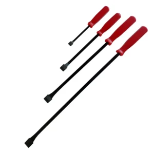4 Piece Heavy Duty Nail Puller Pry Bar Set Angled Tip Handled Mechanic Hand Tools for Chisel Removal