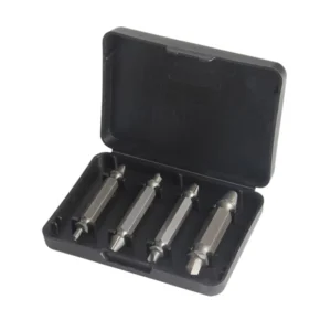 4 piece Double ended Metric Screw Remover Set with 3 year Warranty for Stripped Screws Thread Tap Slotted Drill Bit
