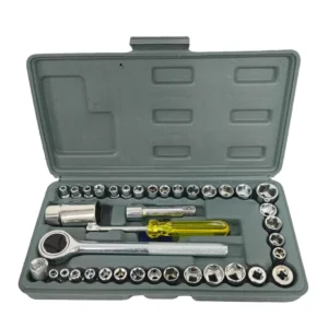 40pcs Car Repair Tool Set Socket Wrench and Ratchet Screwdriver Kit Car Repair Tool Kit Steel Multiplier Wrench for Car