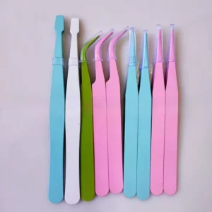 430 Stainless Steel Curved Tip Tweezers Colored Precision Pointed Tweezer