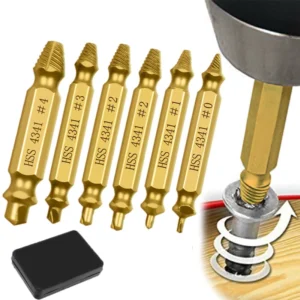 4341 Titanium Plated Hexagonal Drill Bit Set Screw Extractor Damaged Slippage Broken Wire Removal Tool for Bolt Screw Remover