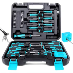 43pcs Magnetic Screwdriver Set Plastic Chrome Slotted Phillips OEM Hexagonal Pozidriv Magnetizer Demagnetizer Replaceable Bits