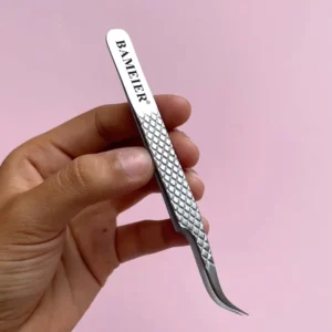 45 60 75 90 Degrees Volume Lash Tweezers Silver Fiber Tip Handmade Eyelash Extension Tweezers