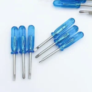 45mm Blue Nickel Plated Carbon Steel Handle Mini Screwdriver 20 Phillips and Slotted Toy and Watch Repair Tool