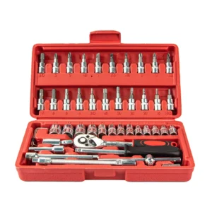 46-Piece Auto Repair Combination Toolbox Set Customizable OEM Small Flying Quick Socket Wrench Power Hand Tool Case Included