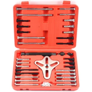 46Pcs Harmonic Balancer Puller Set Steering Wheel Puller and Bearing Gear Puller Crank Shaft Pulley with Case