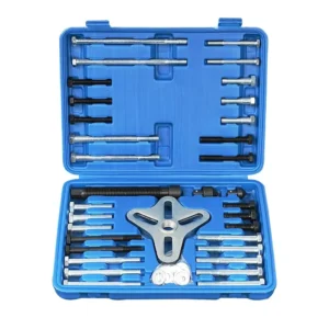 46pc Alloy Harmonic Balancer Puller Set for Steering Wheel Gear Crank Shaft Versatile Vehicle Tools Kit BLUE RED