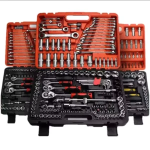 46pcs 1/4-Inch Carbon Steel Hand Tool Kit with Hard Case Socket Wrench Set for Car Repair
