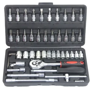 46pcs Household Hand Car Tools Bike Repair Tool Set Box Mechanic Automotive Tools