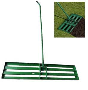 48″*10″ Heavy Duty Steel Handle Lawn Leveling Tool Lawn Leveling Rake Topdressing Spreader Tool for Yard Garden Golf Course