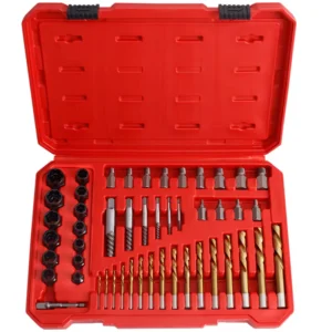 49pcs Broken Screw Bolt Nut Extraction Set Damaged Bolt Remover Easy Out Stripped Screw Extractor Kit Extension Bit Holder