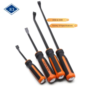 4PCS Professional Mechanic Pry Bar Tool Set with Carbon Steel Black Oxide Finish 8″ 24″ Sizes for Industrial Demolition
