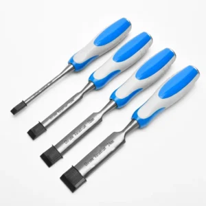 4pc DIY Wood Carving Chisel Set Steel Handle with Straight Gouge Blade for Metal & Wood Work