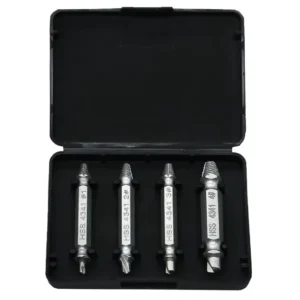 4pcs HSS4341 Wood and Iron Screw Damage Screw Remover and Extractor Damage Screw Extractor Broken Screw Extractor