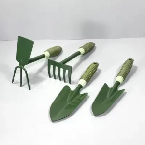 4pcs Plastic Handle Gardening Hand Tools Dual Purpose Hoe Fork Loose Soil Shovel Weeding Garden Shovel Set
