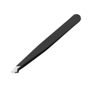 4pcs Stainless Steel Eyebrow Clip Tweezers Beauty Shaping Set Leather Case Pointed Tip Drop