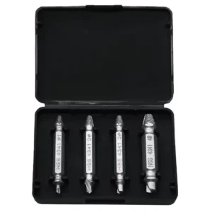 4pcs TS-JH-1016 Industrial Grade Sand Blasted Metric Screw Extractor Set for Damaged Faucet Triangle Valve Bolt Stud