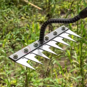 5 6 7 8 Tines Thickened Carbon Steel Garden Lawn Leveling Rake Family Farm Soil Digging Hand Tools Farming Rake