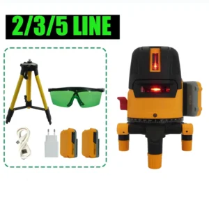 5 Lines Laser Level With 360-Degree Horizontal Line & One 120 Degrees Vertical Green Beams CG-905