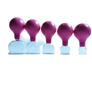 5 Pcs Glass Silicone Cups Massage Vacuum Suction Cupping Cups for Body Face Leg Arm Back Shoulder Muscle and Joint Pain