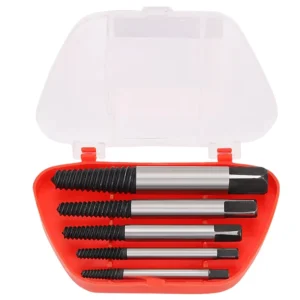 5 Piece Hand Tool Set with Broken Bolt Remover & Damaged Screw Extractor Drill Bit High Carbon Steel in Hard Case