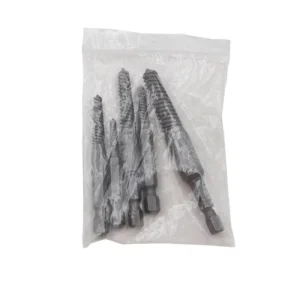 5 Piece High Hardness Bearing Steel Damaged Broken Screw Extractor Set Hex Shank Electric Drill Compatible Removal Bolts Screws