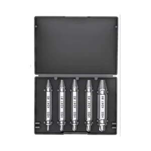 5 Piece Nut Bolt Drilling Tool Set #0#1#2#3#4 Slip Thread Screw Extractor Broken Head Removal Tool for Easy Removal Rusty Screws