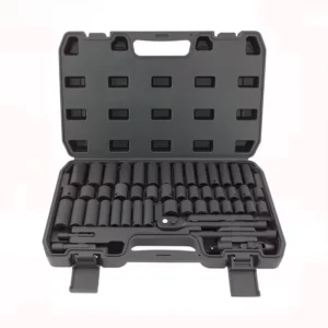 50pc Hand Socket Set 72 Tooth Adjustable Wrench 3/8 Drive Metric SAE Extended Other Hard Case OEM