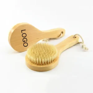 50pcs Customization logo Moq Eco Natural Boar Bristle Dry Body Brushes with Long Handle Wooden Wash Scrubber Bath Brush