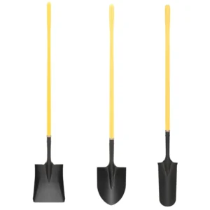 51506 Hantop Garden square Transfer Shovel Spade Metal Detecting Shovel with Solid Fiberglass Handle
