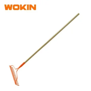 578016 16tooth 120cm Rigid Metal Garden Rake With Wooden Handle