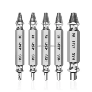 5Pcs Damaged Screw Extractor Set Easy Out Bolt Extractor Double Head Screw Remover Tools Broken Head Screw Removers
