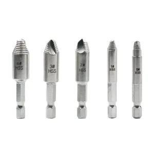 5Pcs Damaged Screw Remover 1 4″Hex Shank Hss Broken Breakage Head Stripped Screw Bolt Remover Extractor