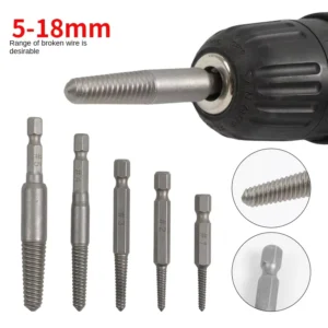 5pc Hexagon Handle Broken Head Screw Extraction Device 60mm Sand Blasted Finish Quick-release Electric Wire Removal Tool