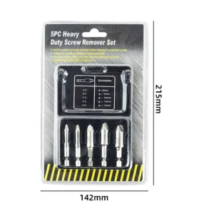 5pcs Damaged Broken Stripped Bolt Stud Screw Extractor Remover Set for Removing Stripped Screws