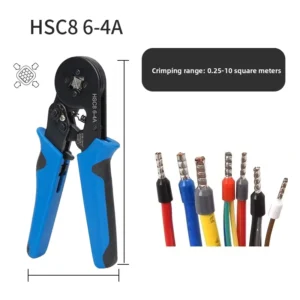 6 4A Mini Ferrule Crimper Tools Wire Terminal Tubular Crimping Pliers Soft Grip Plastic Household Electrical Kit Steel