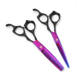 6″ Barber Hair Scissors Elastic Coating Anti Slip Black Handle Sharp Stainless Steel Hair Cutting Shears Salon Hairdressing 505