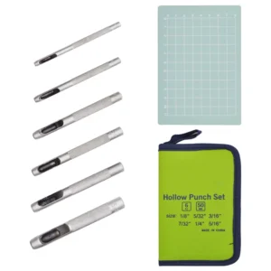 6 Pieces Leather Hole Punch Hollow Punch Sets Leather Working Tools Cut Leather Rubber Paper Soft Material