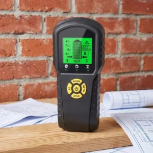 6 in 1 Electronic Beam Stud Finder with LCD Display Live AC Wire Detection Metal Wood Studs Wall Detector ABS Plastic Black