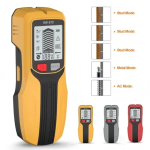 6 in 1 Electronic Wall Stud Finder Green Backlight Detector Wall Scanner for AC Wires Wood Metal Stud Depth Detection 220V