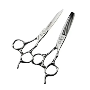 6.0 Inch FM 20 Silver Mizutani Style Hairdressing Barber Scissors Flat Shears Bangs Toothed Scissors