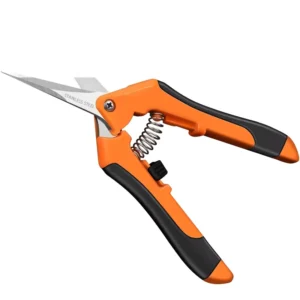 6.5 Inch Gardening Scissors Hand Pruner Pruning Shear with Straight Stainless Steel Blades Orange 1 Pack