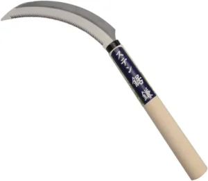 6.5-Inch Japanese Garden Tool Hand Hoe Sickle Stainless Steel Scythe Blade Cutter for Weeding and Cultivating