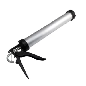 600ml Industrial Manual Alloy Silver Sausage Adhesive Dispensing Silicone Caulking Gun OEM D Handle Full Barrel Smooth Rod