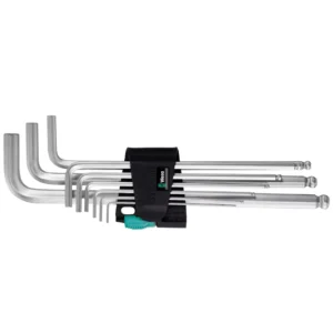 627210 9 Hexagon Key L Wrench Set Hex Plus Chrome Plated Alloy Durable and Corrosion Resistant